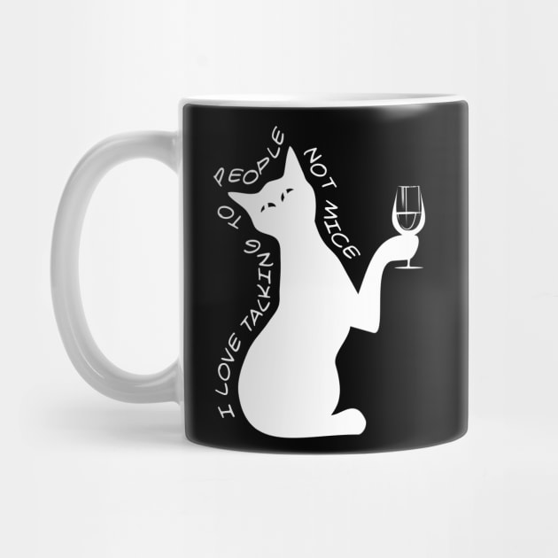 Cat with a glass (white print) by aceofspace